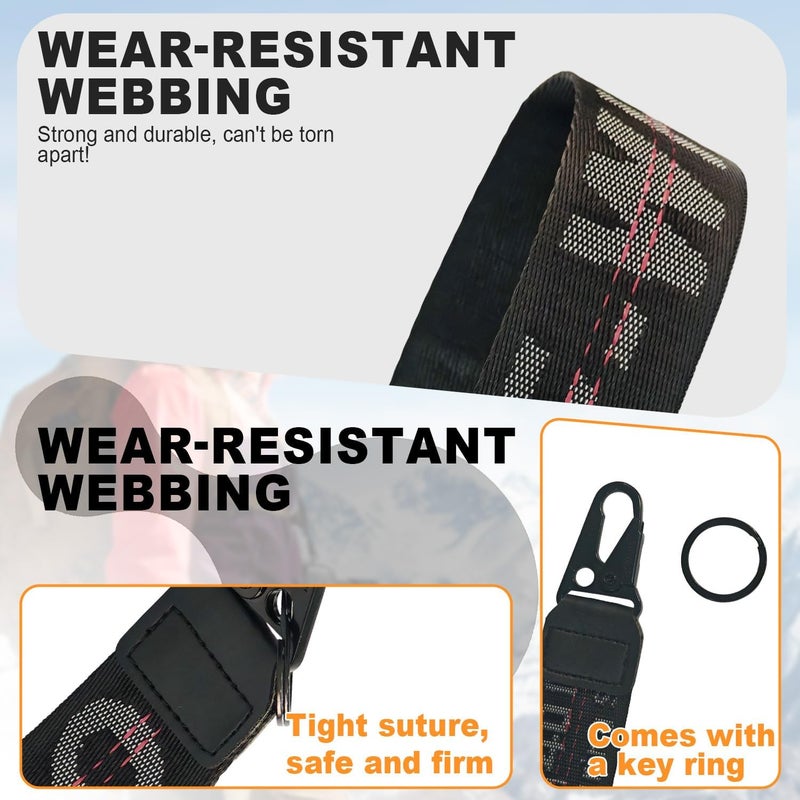 MJYFDAC Fashionable Car Key Chain, Fabric Wrist Strap With Key Ring, Can Be Used To Hang Car Keys, Wallets, Jeans Decorations, Key Chain Accessories (Black) - Image 4